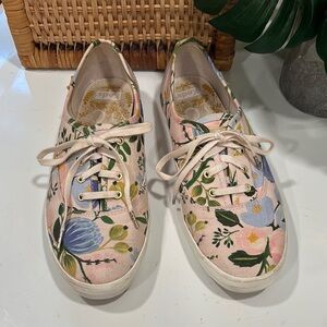 Keds x Rifle Paper Champion Lively Floral Lace Ups in Pink Multi